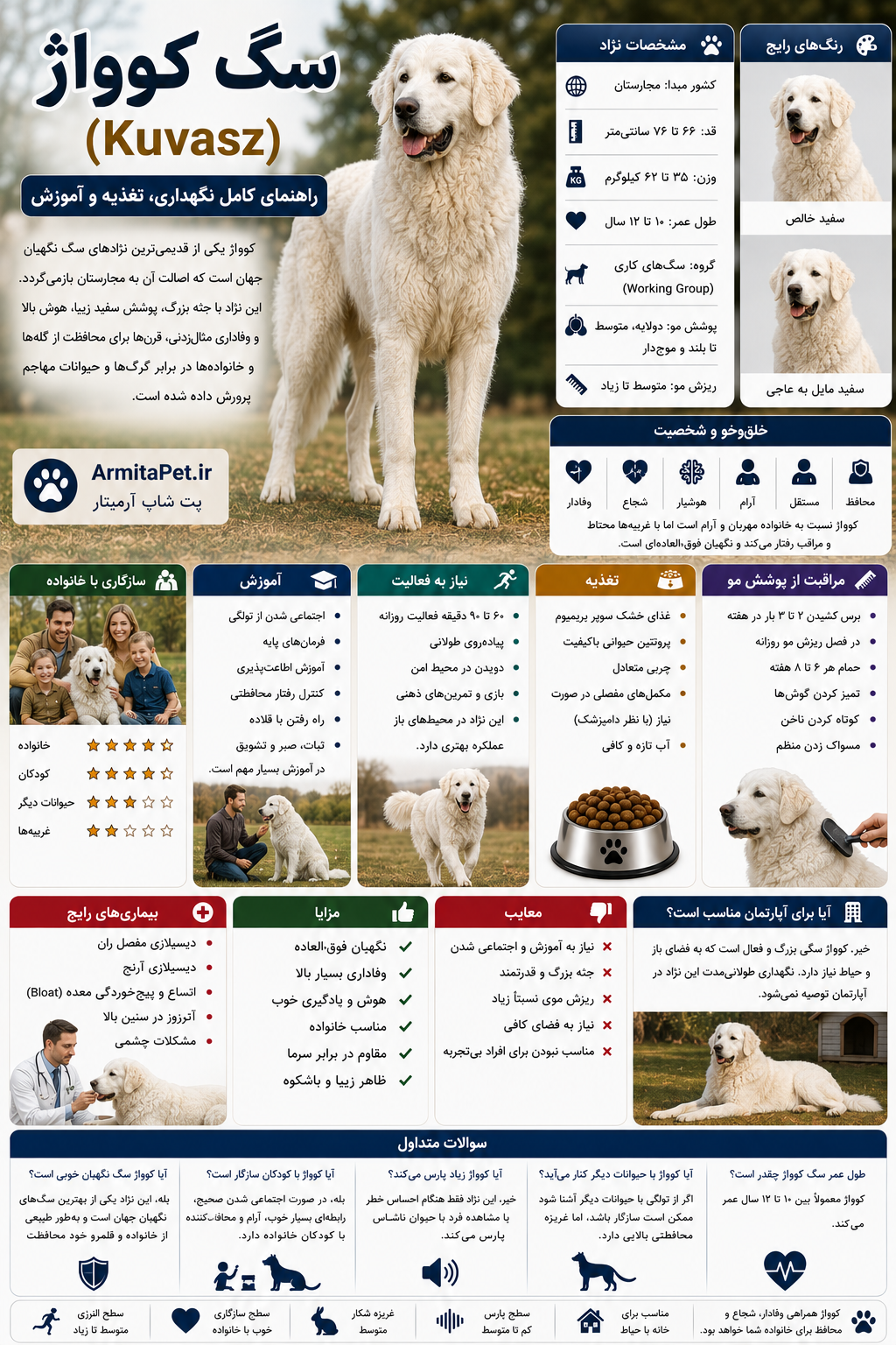 سگ کوواژ (Kuvasz)؛ راهنمای کامل نگهداری.png