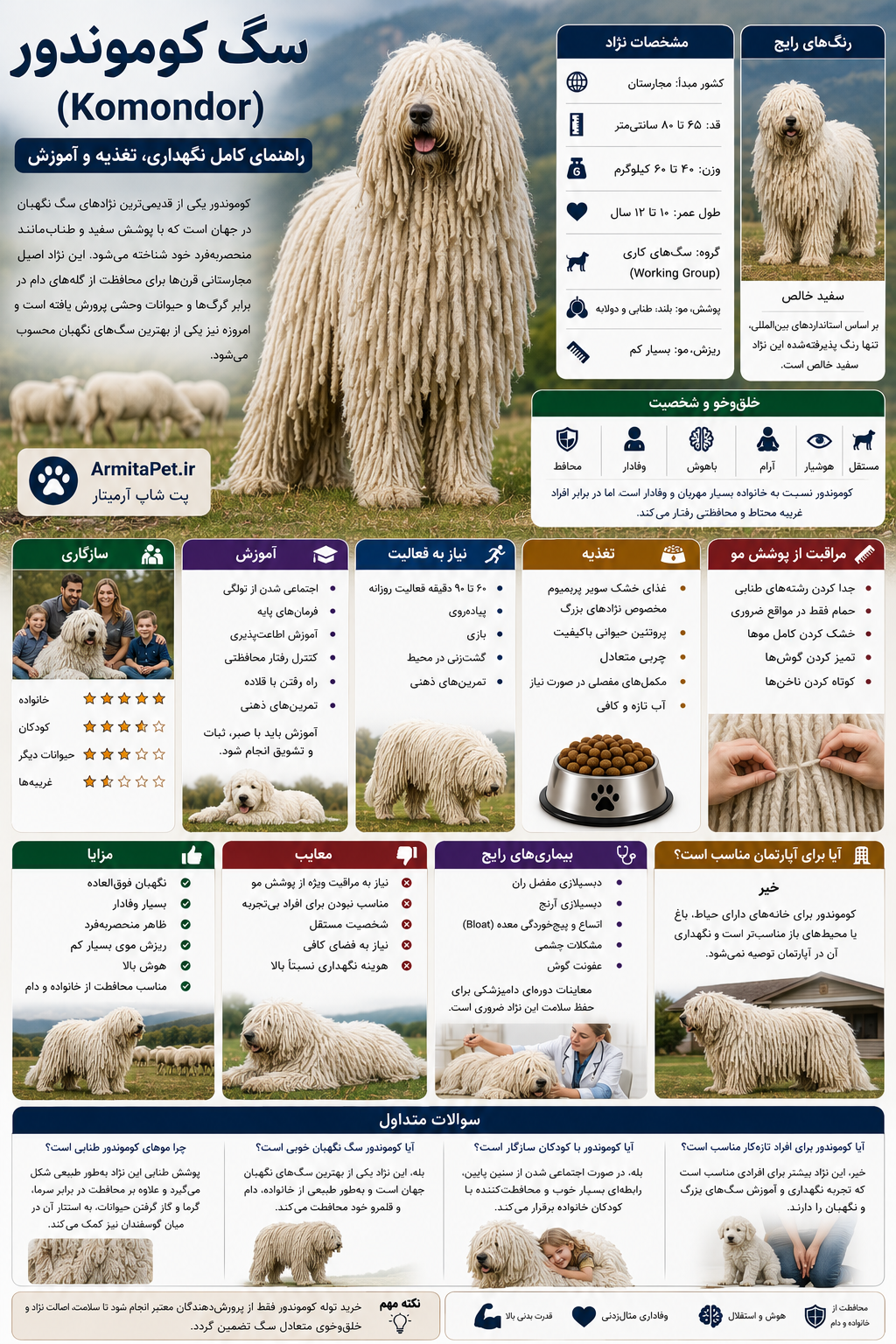 سگ کوموندور (Komondor)؛ راهنمای کامل نگهداری،.png