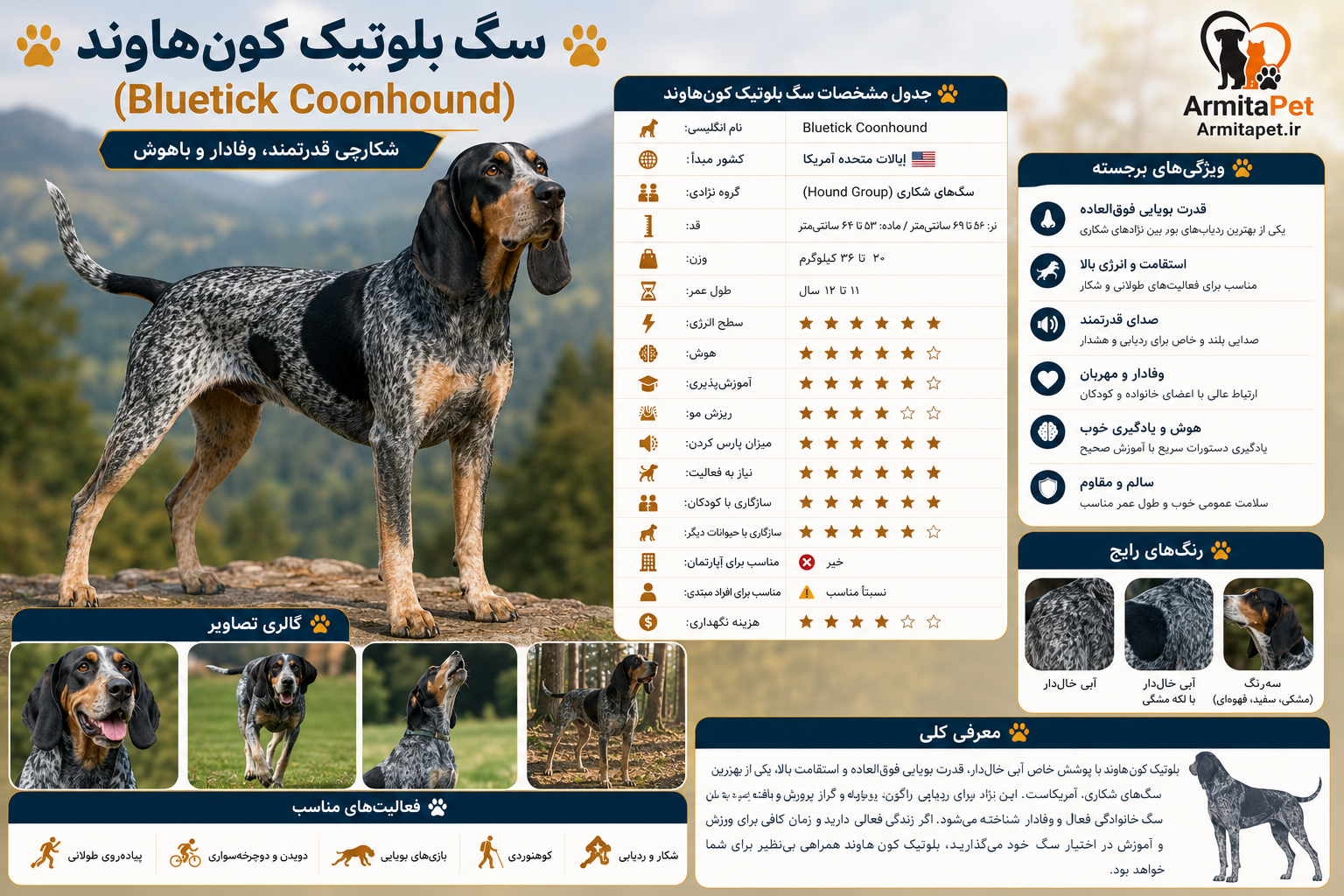 معرفی کامل سگ بلوتیک کونهاوند (Bluetick Coonhound).png