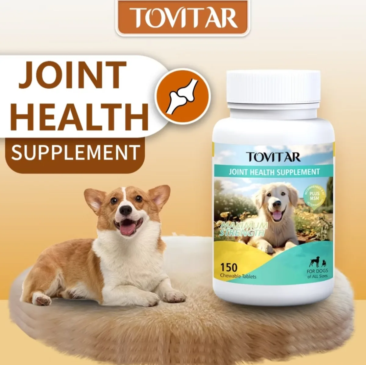 قرص تقویت مفاصل سگ 150 عددی TOVITAR
